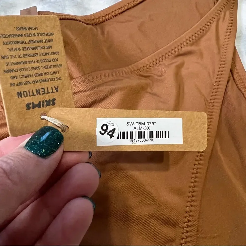 NWT‎ Skims Dipped Tie Bikini Bottoms Almond 3X